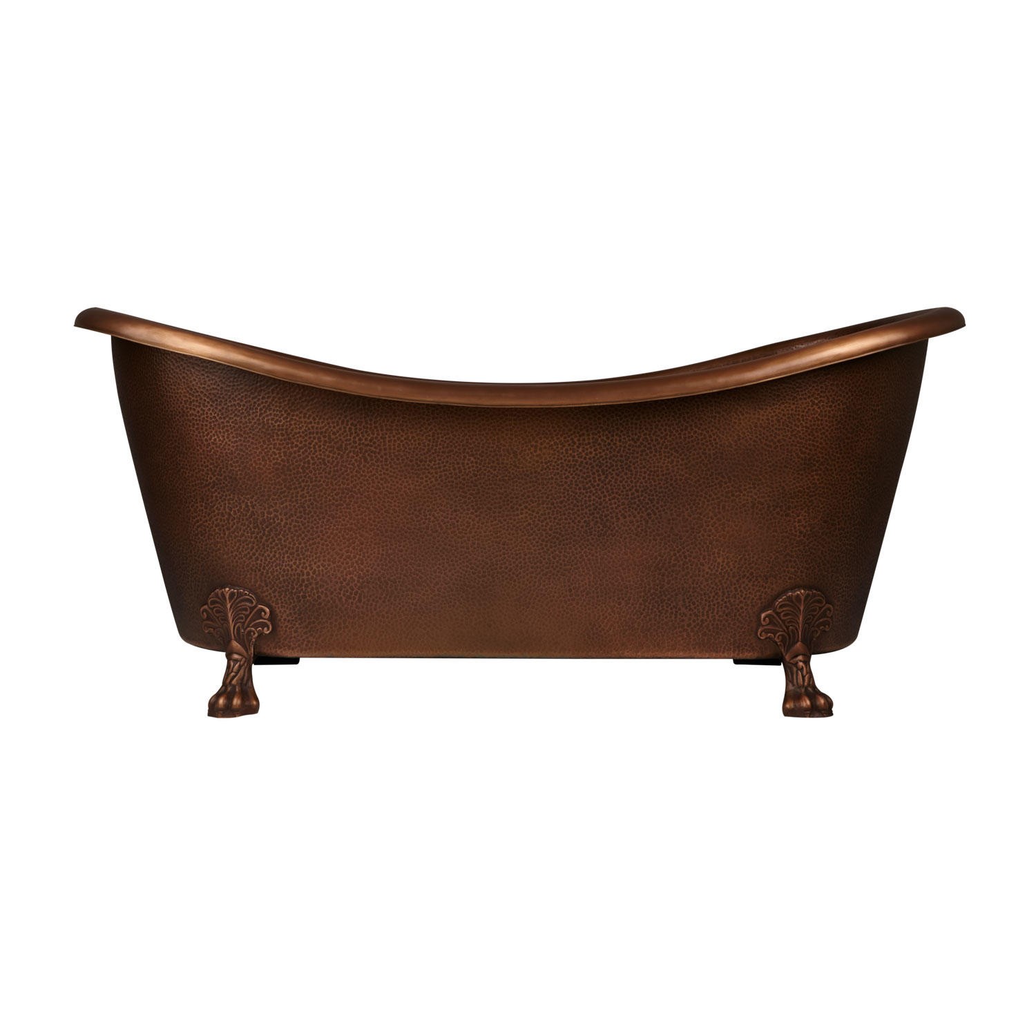 Hammered Clawfoot Copper Double Slipper Tub